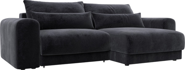 Изображение товара Диван угловой Лига Диванов Лига-056 НПБ угол универсальный / 129153 (велюр Tower 11 темно-серый)