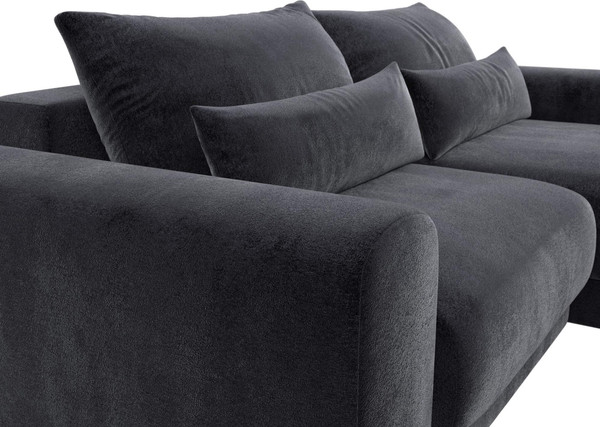 Изображение товара Диван угловой Лига Диванов Лига-056 НПБ угол универсальный / 129153 (велюр Tower 11 темно-серый)