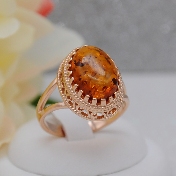 Изображение товара Кольцо Wolves Янтарь 1737 (р.23)