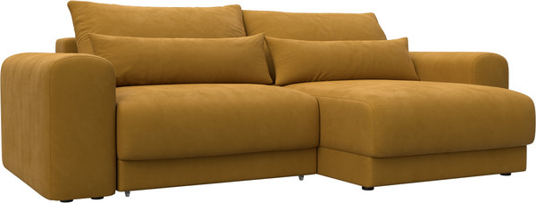 Изображение товара Диван угловой Лига Диванов Лига-056 НПБ угол универсальный / 129158 (велюр Brut 10 желтый)
