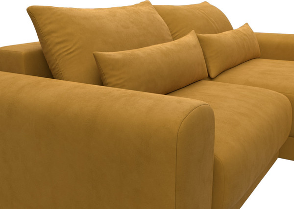 Изображение товара Диван угловой Лига Диванов Лига-056 НПБ угол универсальный / 129158 (велюр Brut 10 желтый)