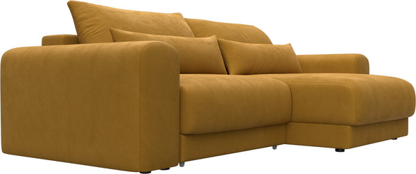 Изображение товара Диван угловой Лига Диванов Лига-056 НПБ угол универсальный / 129158 (велюр Brut 10 желтый)