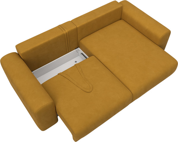 Изображение товара Диван угловой Лига Диванов Лига-056 НПБ угол универсальный / 129158 (велюр Brut 10 желтый)