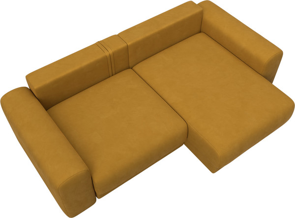 Изображение товара Диван угловой Лига Диванов Лига-056 НПБ угол универсальный / 129158 (велюр Brut 10 желтый)