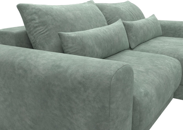 Изображение товара Диван угловой Лига Диванов Лига-056 НПБ угол универсальный / 129160 (велюр Brut 08 зеленый)