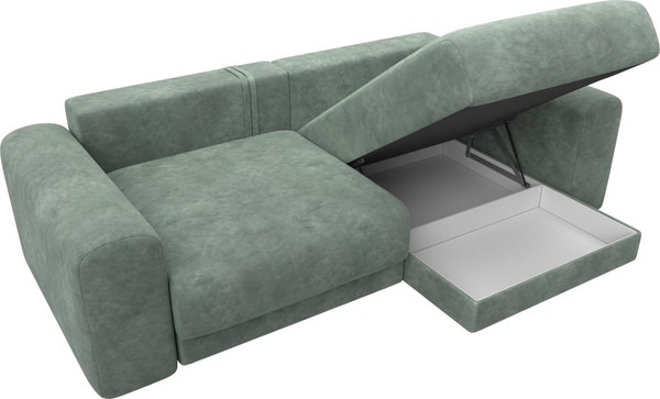 Изображение товара Диван угловой Лига Диванов Лига-056 НПБ угол универсальный / 129160 (велюр Brut 08 зеленый)