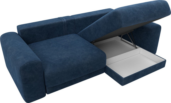 Изображение товара Диван угловой Лига Диванов Лига-056 НПБ угол универсальный / 129161 (велюр Brut 11 синий)