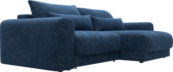 Изображение товара Диван угловой Лига Диванов Лига-056 НПБ угол универсальный / 129161 (велюр Brut 11 синий)