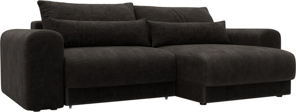 Изображение товара Диван угловой Лига Диванов Лига-056 НПБ угол универсальный / 129162 (велюр Brut 17 коричневый)