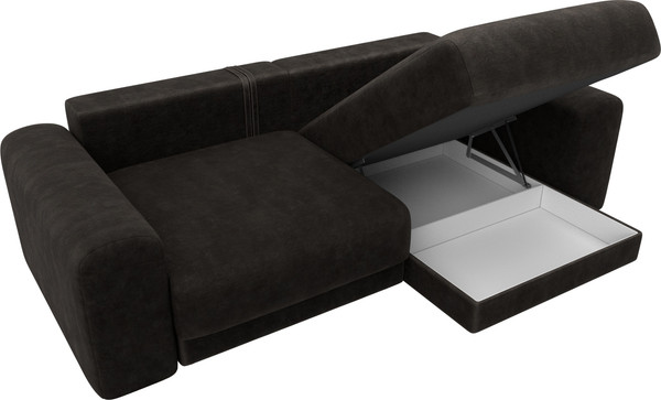 Изображение товара Диван угловой Лига Диванов Лига-056 НПБ угол универсальный / 129162 (велюр Brut 17 коричневый)