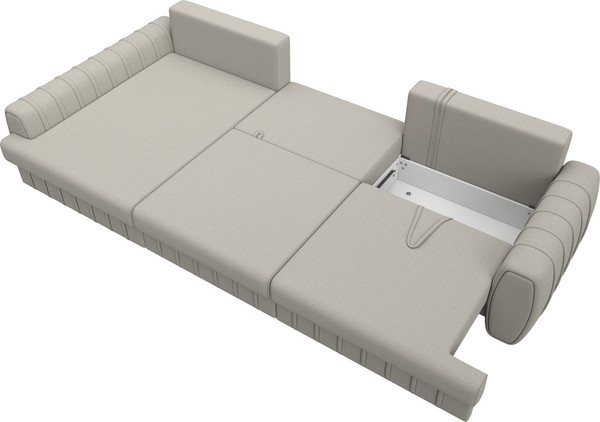 Изображение товара Диван угловой Лига Диванов Лига-057 НПБ Лонг угол левый / 129292L (рогожка Амур 02 бежевый)