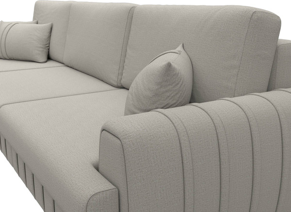 Изображение товара Диван угловой Лига Диванов Лига-057 НПБ Лонг угол левый / 129292L (рогожка Амур 02 бежевый)