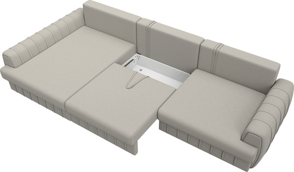 Изображение товара Диван угловой Лига Диванов Лига-057 НПБ Лонг угол левый / 129292L (рогожка Амур 02 бежевый)