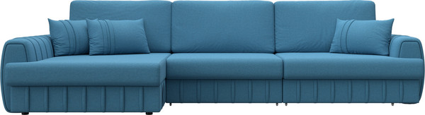 Изображение товара Диван угловой Лига Диванов Лига-057 НПБ Лонг угол левый / 129295L (рогожка Амур 10 голубой)