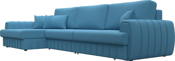 Изображение товара Диван угловой Лига Диванов Лига-057 НПБ Лонг угол левый / 129295L (рогожка Амур 10 голубой)