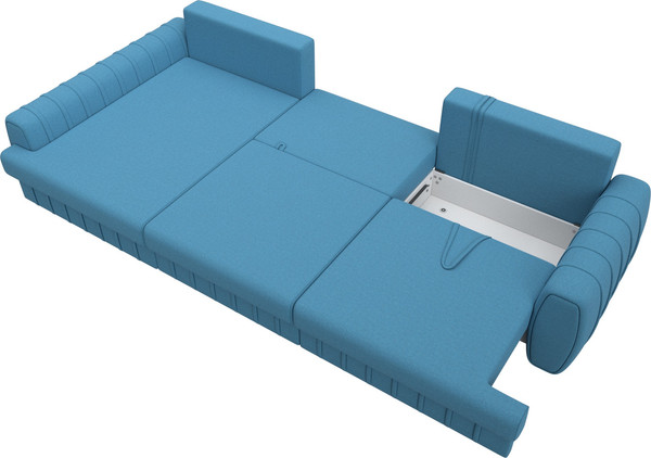 Изображение товара Диван угловой Лига Диванов Лига-057 НПБ Лонг угол левый / 129295L (рогожка Амур 10 голубой)