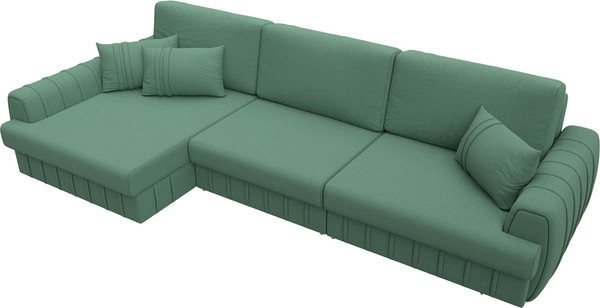 Изображение товара Диван угловой Лига Диванов Лига-057 НПБ Лонг угол левый / 129296L (рогожка Амур 11 зеленый)