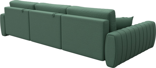 Изображение товара Диван угловой Лига Диванов Лига-057 НПБ Лонг угол левый / 129296L (рогожка Амур 11 зеленый)