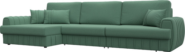 Изображение товара Диван угловой Лига Диванов Лига-057 НПБ Лонг угол левый / 129296L (рогожка Амур 11 зеленый)