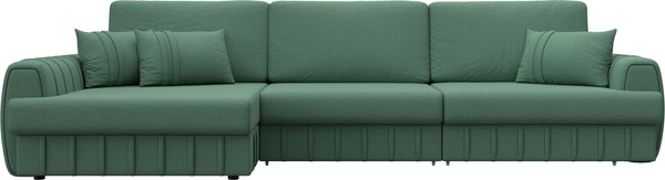 Изображение товара Диван угловой Лига Диванов Лига-057 НПБ Лонг угол левый / 129296L (рогожка Амур 11 зеленый)