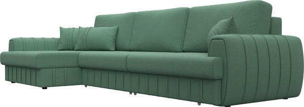 Изображение товара Диван угловой Лига Диванов Лига-057 НПБ Лонг угол левый / 129296L (рогожка Амур 11 зеленый)