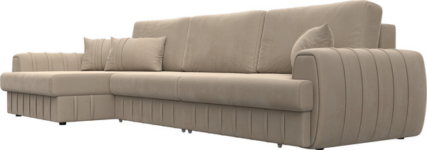 Изображение товара Диван угловой Лига Диванов Лига-057 НПБ Лонг угол левый / 129297L (велюр Seven 729 бежевый)