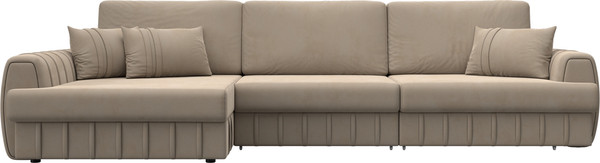 Изображение товара Диван угловой Лига Диванов Лига-057 НПБ Лонг угол левый / 129297L (велюр Seven 729 бежевый)
