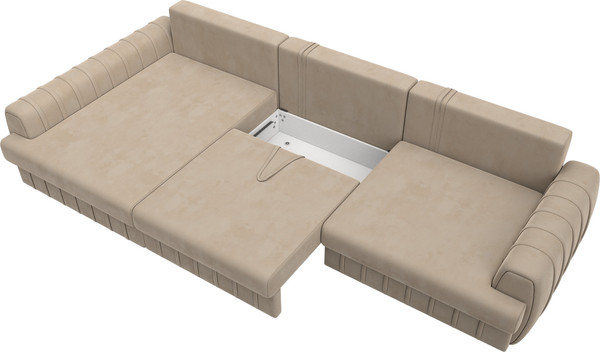 Изображение товара Диван угловой Лига Диванов Лига-057 НПБ Лонг угол левый / 129297L (велюр Seven 729 бежевый)