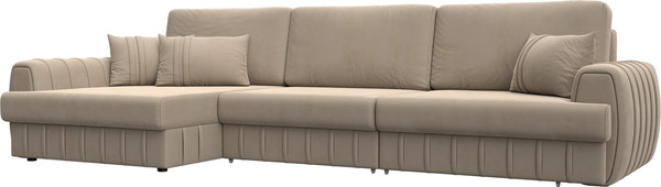 Изображение товара Диван угловой Лига Диванов Лига-057 НПБ Лонг угол левый / 129297L (велюр Seven 729 бежевый)