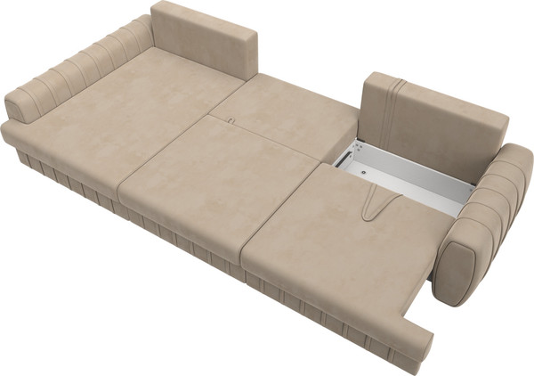 Изображение товара Диван угловой Лига Диванов Лига-057 НПБ Лонг угол левый / 129297L (велюр Seven 729 бежевый)
