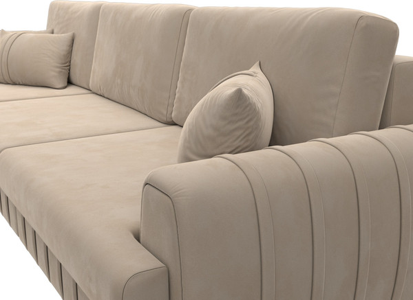 Изображение товара Диван угловой Лига Диванов Лига-057 НПБ Лонг угол левый / 129297L (велюр Seven 729 бежевый)