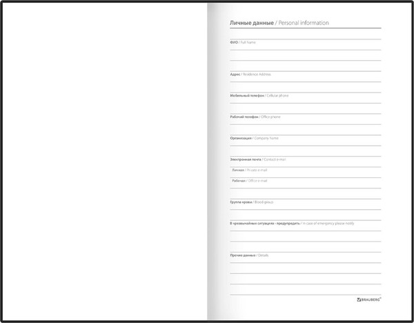 Изображение товара Ежедневник Brauberg Personal / 116613 (80л, синий)