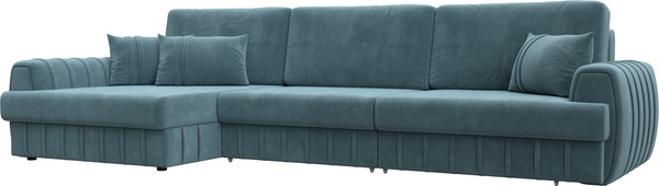 Изображение товара Диван угловой Лига Диванов Лига-057 НПБ Лонг угол левый / 129298L (велюр Seven 113 бирюзовый)