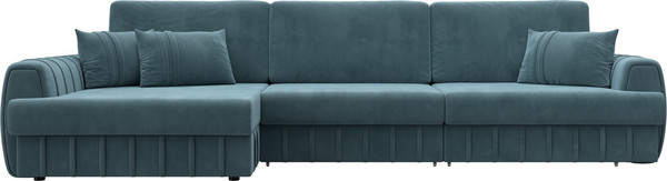 Изображение товара Диван угловой Лига Диванов Лига-057 НПБ Лонг угол левый / 129298L (велюр Seven 113 бирюзовый)