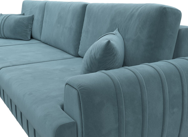 Изображение товара Диван угловой Лига Диванов Лига-057 НПБ Лонг угол левый / 129298L (велюр Seven 113 бирюзовый)