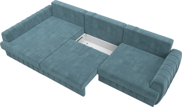 Изображение товара Диван угловой Лига Диванов Лига-057 НПБ Лонг угол левый / 129298L (велюр Seven 113 бирюзовый)