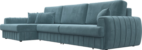 Изображение товара Диван угловой Лига Диванов Лига-057 НПБ Лонг угол левый / 129298L (велюр Seven 113 бирюзовый)