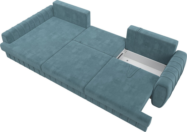 Изображение товара Диван угловой Лига Диванов Лига-057 НПБ Лонг угол левый / 129298L (велюр Seven 113 бирюзовый)