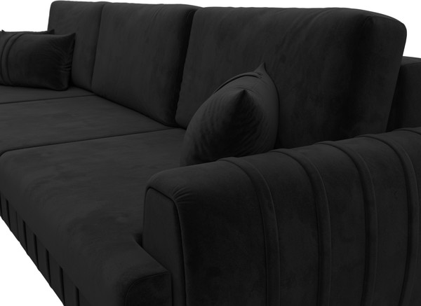 Изображение товара Диван угловой Лига Диванов Лига-057 НПБ Лонг угол левый / 129302L (велюр Seven 35 черный)