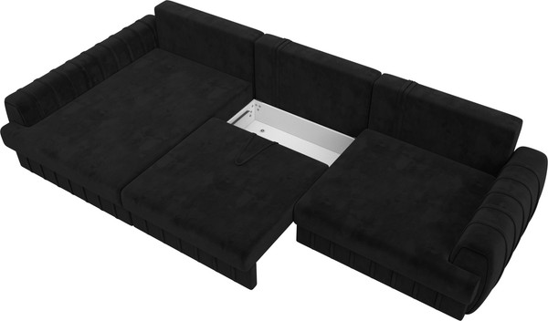 Изображение товара Диван угловой Лига Диванов Лига-057 НПБ Лонг угол левый / 129302L (велюр Seven 35 черный)