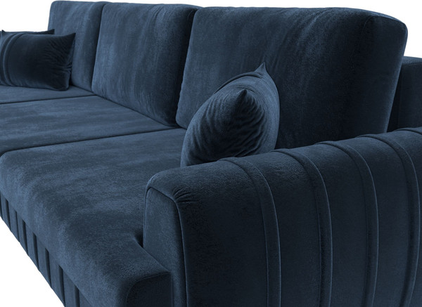 Изображение товара Диван угловой Лига Диванов Лига-057 НПБ Лонг угол левый / 129305L (велюр Tower 13 синий)