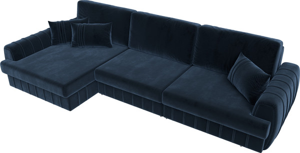 Изображение товара Диван угловой Лига Диванов Лига-057 НПБ Лонг угол левый / 129305L (велюр Tower 13 синий)