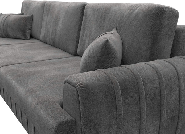 Изображение товара Диван угловой Лига Диванов Лига-057 НПБ Лонг угол левый / 129306L (велюр Tower 10 серый)