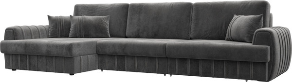 Изображение товара Диван угловой Лига Диванов Лига-057 НПБ Лонг угол левый / 129306L (велюр Tower 10 серый)