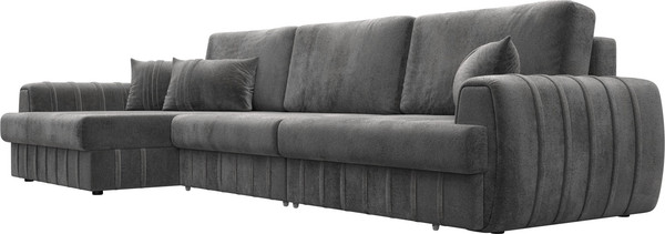 Изображение товара Диван угловой Лига Диванов Лига-057 НПБ Лонг угол левый / 129306L (велюр Tower 10 серый)