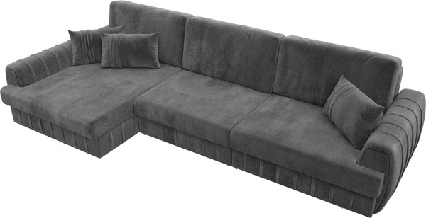 Изображение товара Диван угловой Лига Диванов Лига-057 НПБ Лонг угол левый / 129306L (велюр Tower 10 серый)