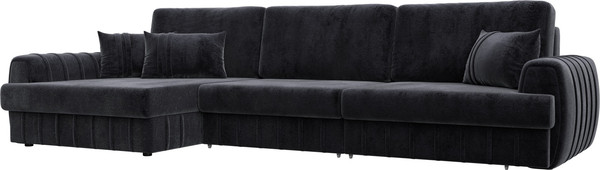 Изображение товара Диван угловой Лига Диванов Лига-057 НПБ Лонг угол левый / 129307L (велюр Tower 11 темно-серый)