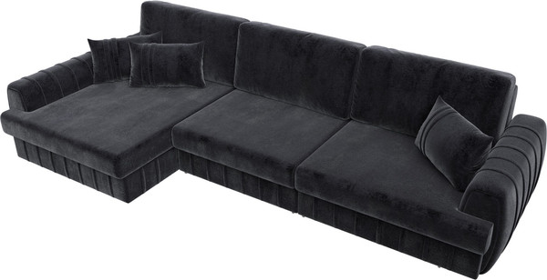 Изображение товара Диван угловой Лига Диванов Лига-057 НПБ Лонг угол левый / 129307L (велюр Tower 11 темно-серый)