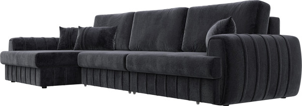 Изображение товара Диван угловой Лига Диванов Лига-057 НПБ Лонг угол левый / 129307L (велюр Tower 11 темно-серый)