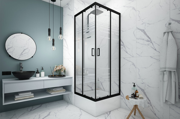 Изображение товара Душевой уголок МетаКам City Trend Black 90x90x185 (без поддона)